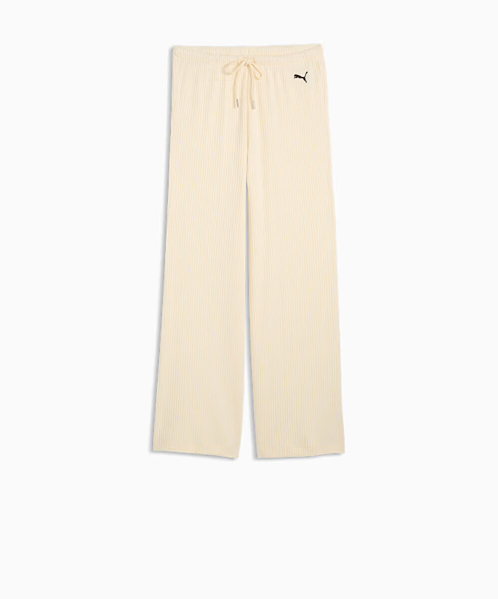 Puma Essentials Ribbed Wide Leg Soft Touch Pants