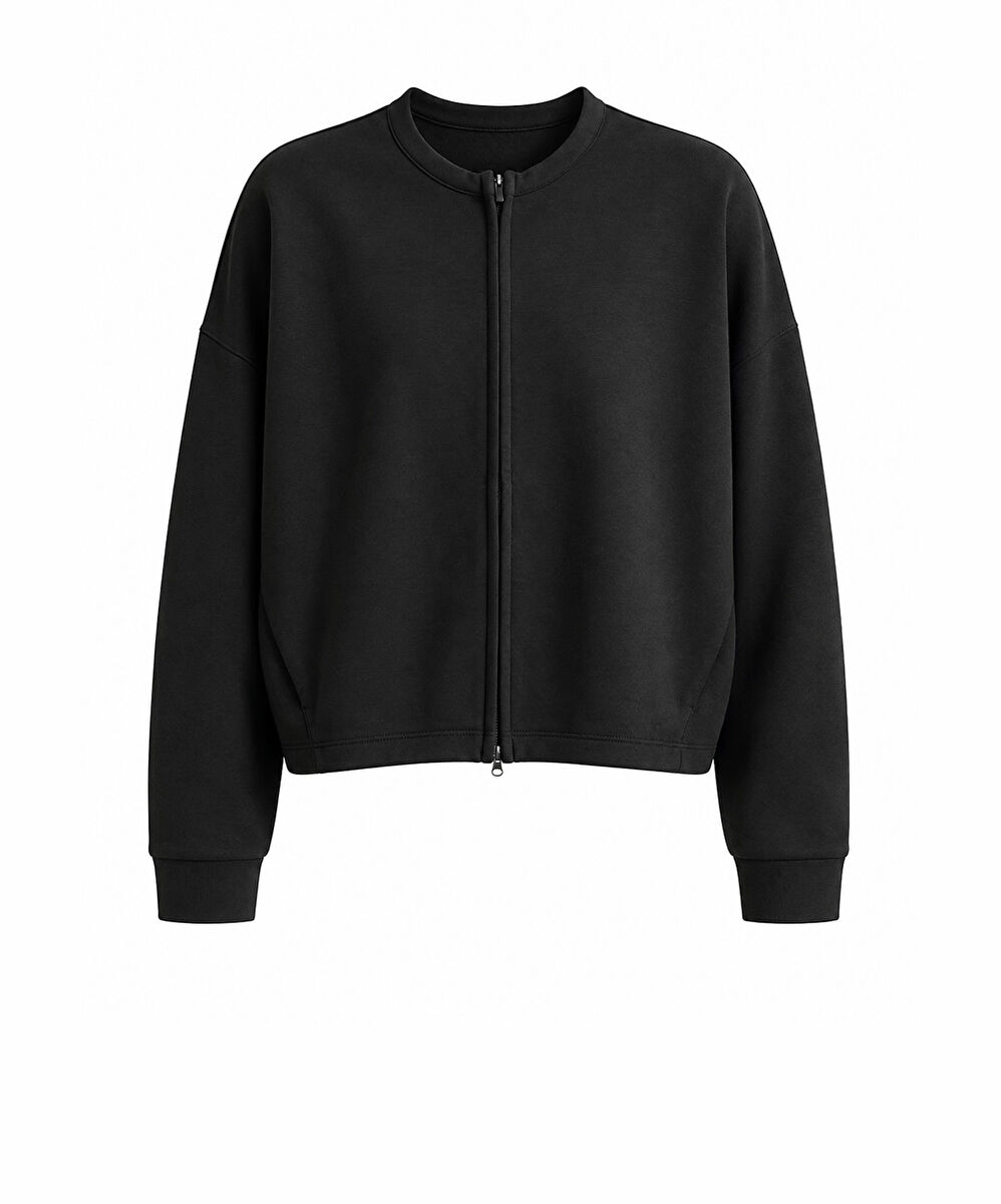 Nike 24.7 ImpossiblySoft Dri-FIT Oversized Crew-Neck Full-Zip Top