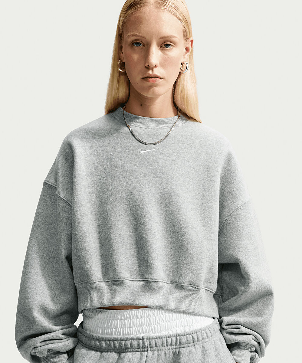 Nike Studio Fleece Oversized Cropped Crew