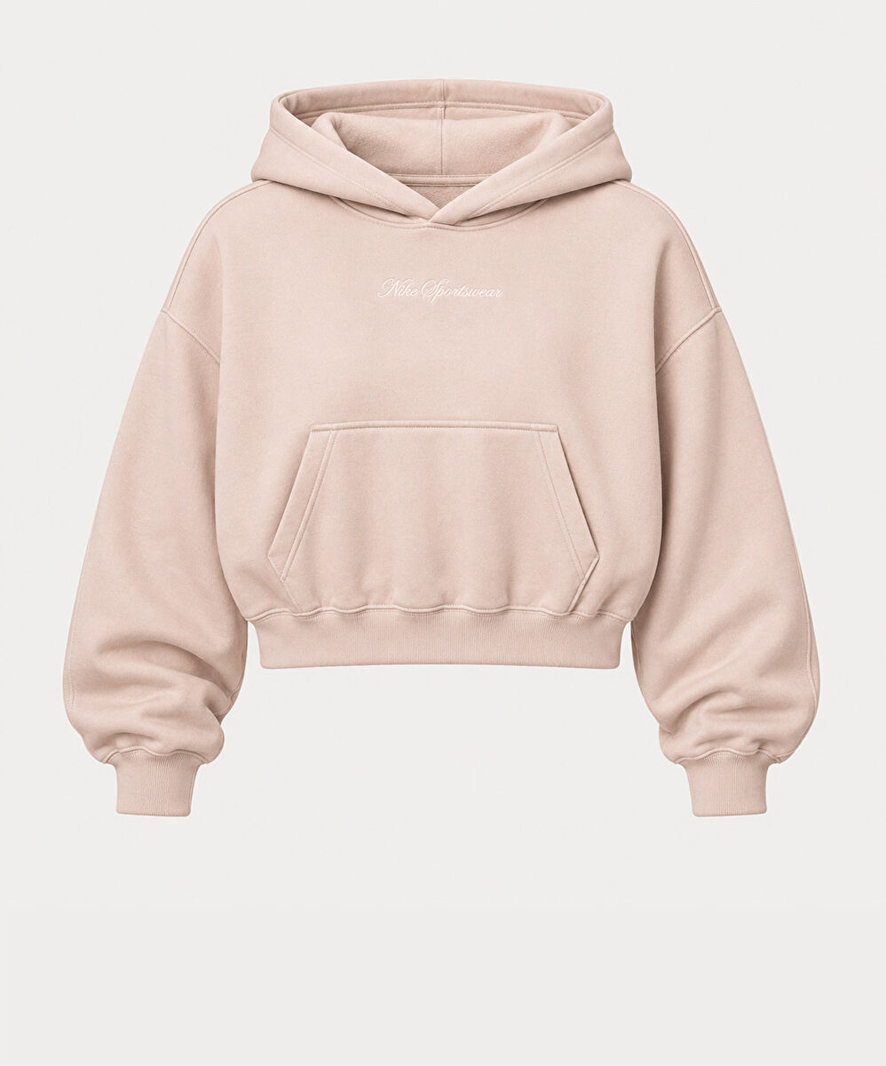 Nike Studio Fleece Oversized Scallop-Trim Hoodie