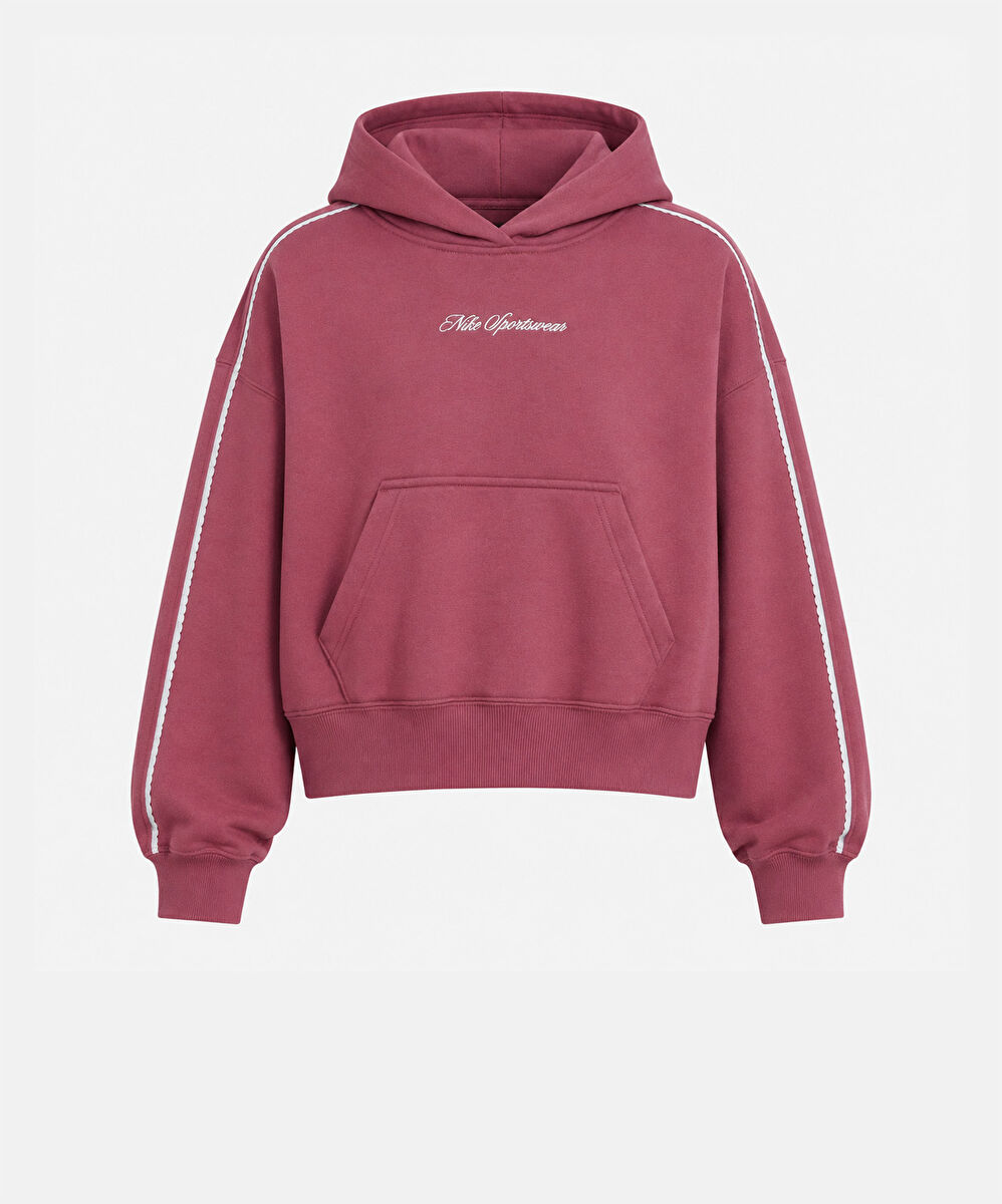 Nike Studio Fleece Oversized Scallop-Trim Hoodie