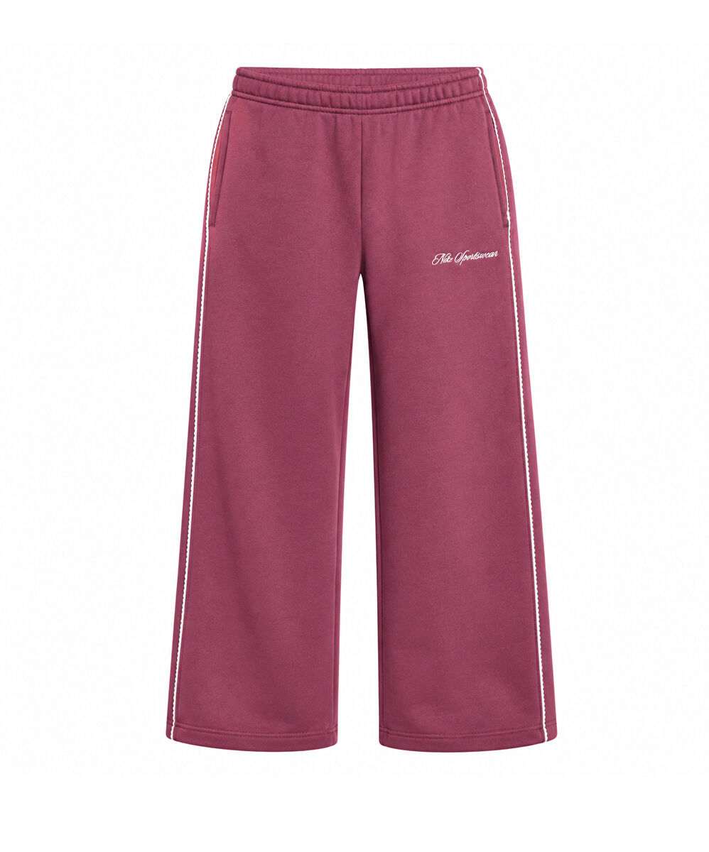 Nike Studio Fleece Mid-Rise Wide-Leg Scallop Pants