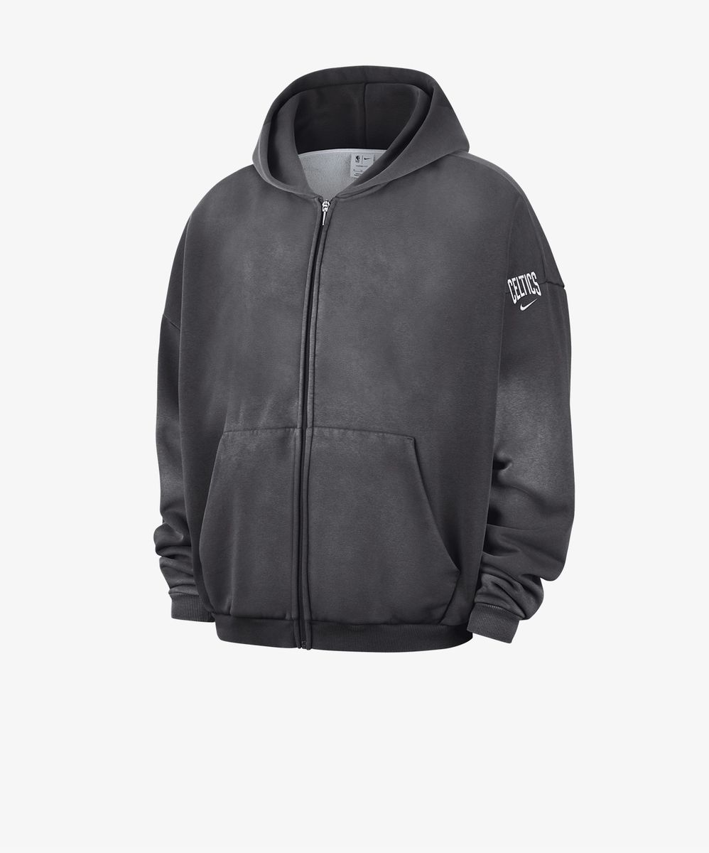 Nike Boston Celtics Standard Issue Fleece Washed Full-Zip Basketball Hoodie