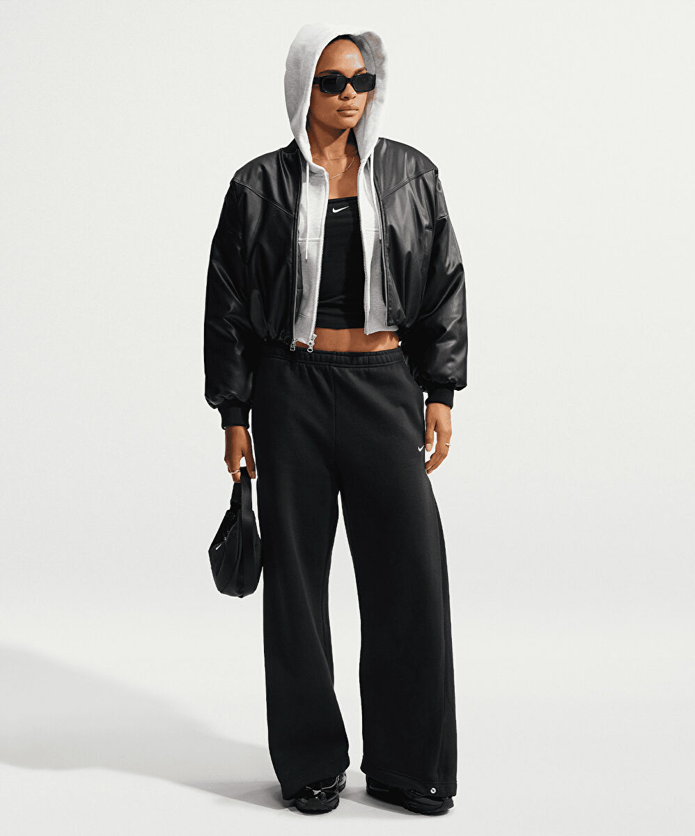 Nike Studio Fleece Mid-Rise Pleated Pants