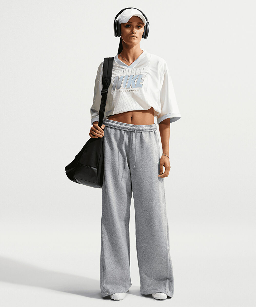 Nike Studio Fleece Mid-Rise Pleated Pants
