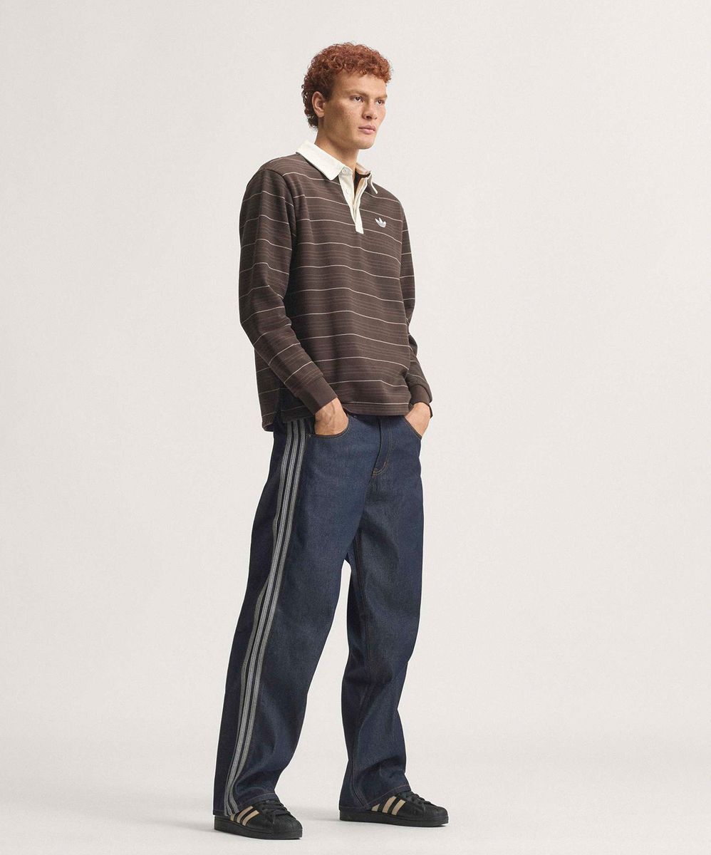 adidas Firebird Adicolor Denim Jeans Mid-Rise Straight Leg
