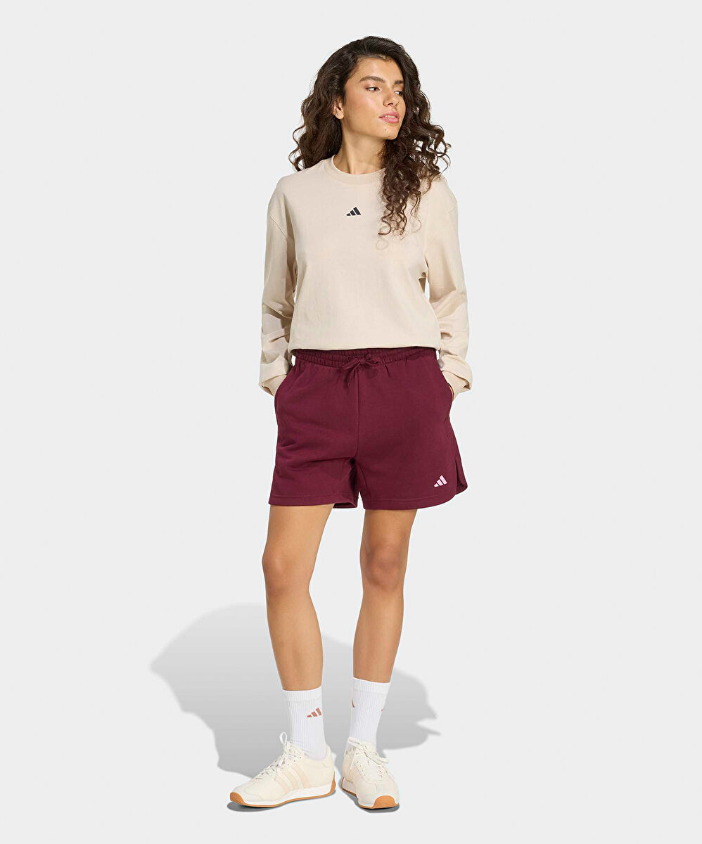 adidas 3-Stripes Studio Fleece Loose Shorts