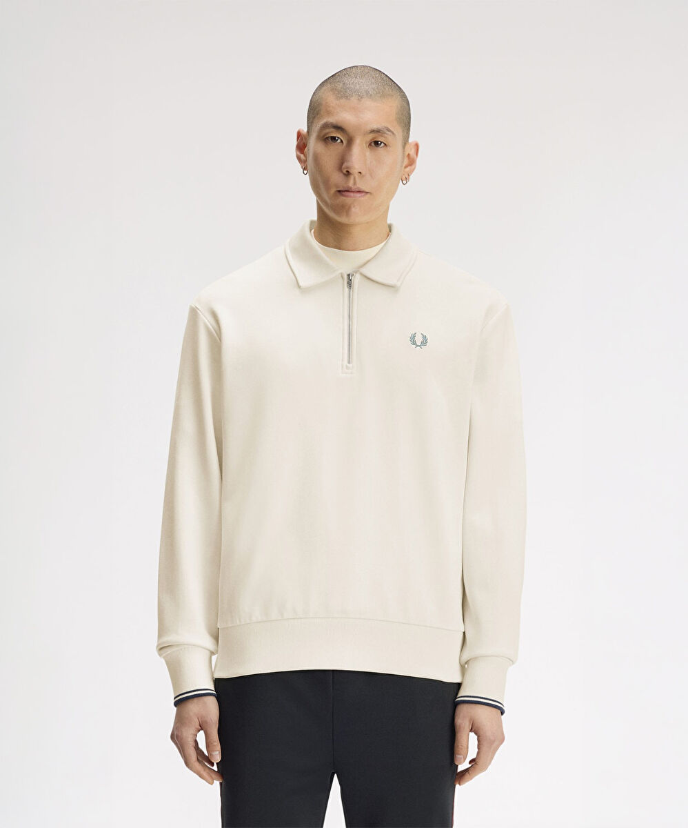 Fred Perry Half Zip Collared Sweatshirt