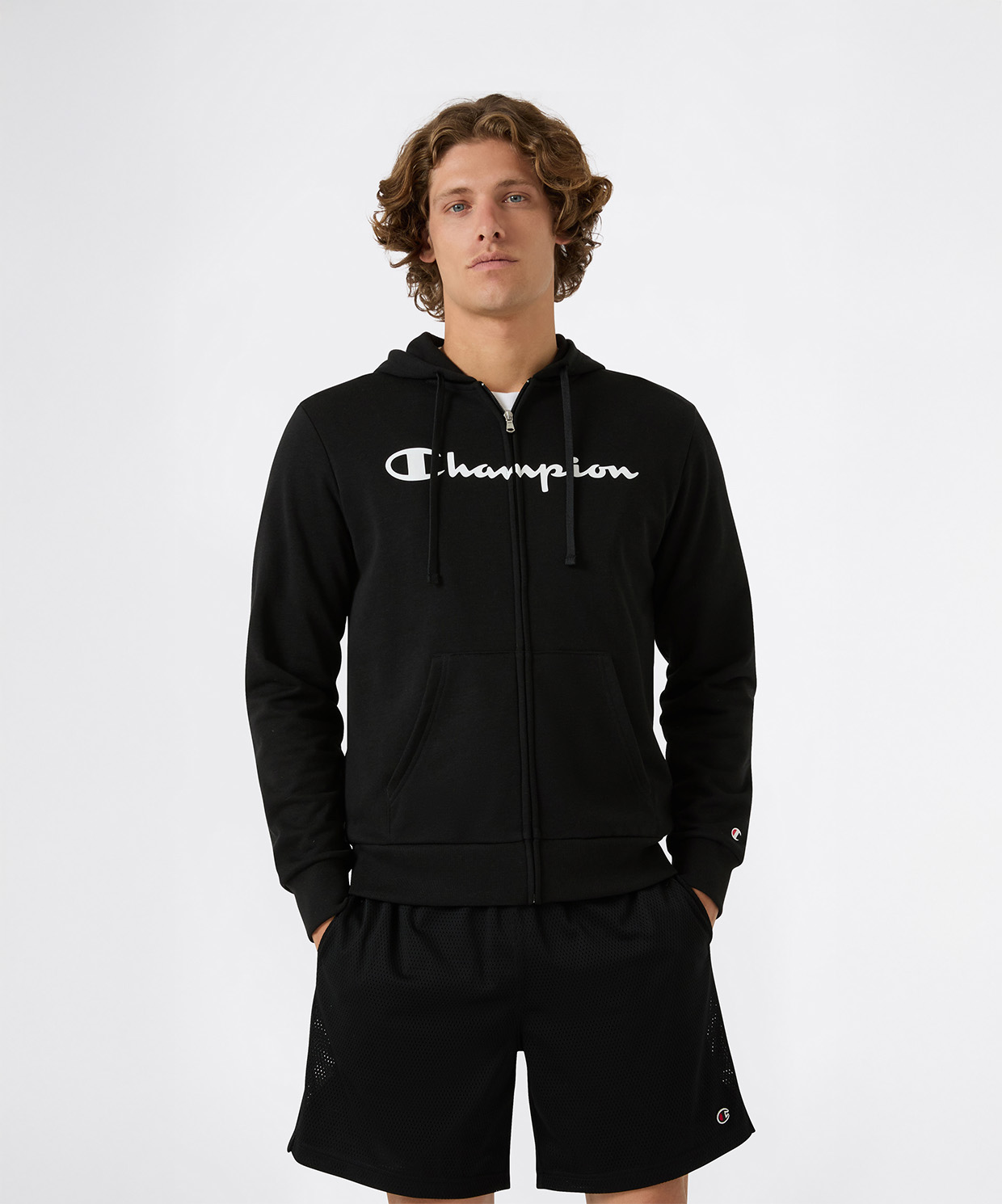 Champion Script Shop Full Zip Hoodie Sweatshirt